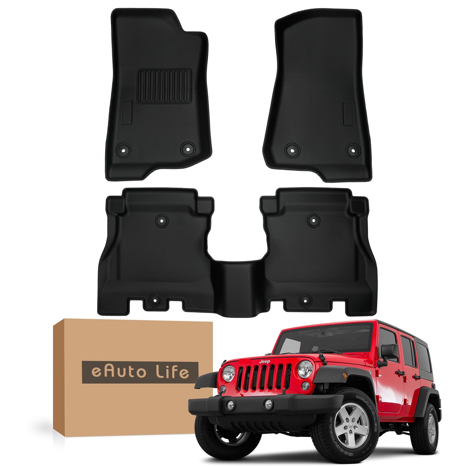 Amazon.co.jp: eAuto Life 全天候型フロアマット Jeep Wrangler JL